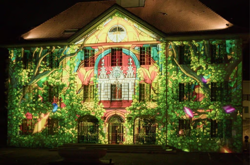 Spectacle son et lumière rattachement Moutier Jura — projet Super3 Studio x Lumen Créations