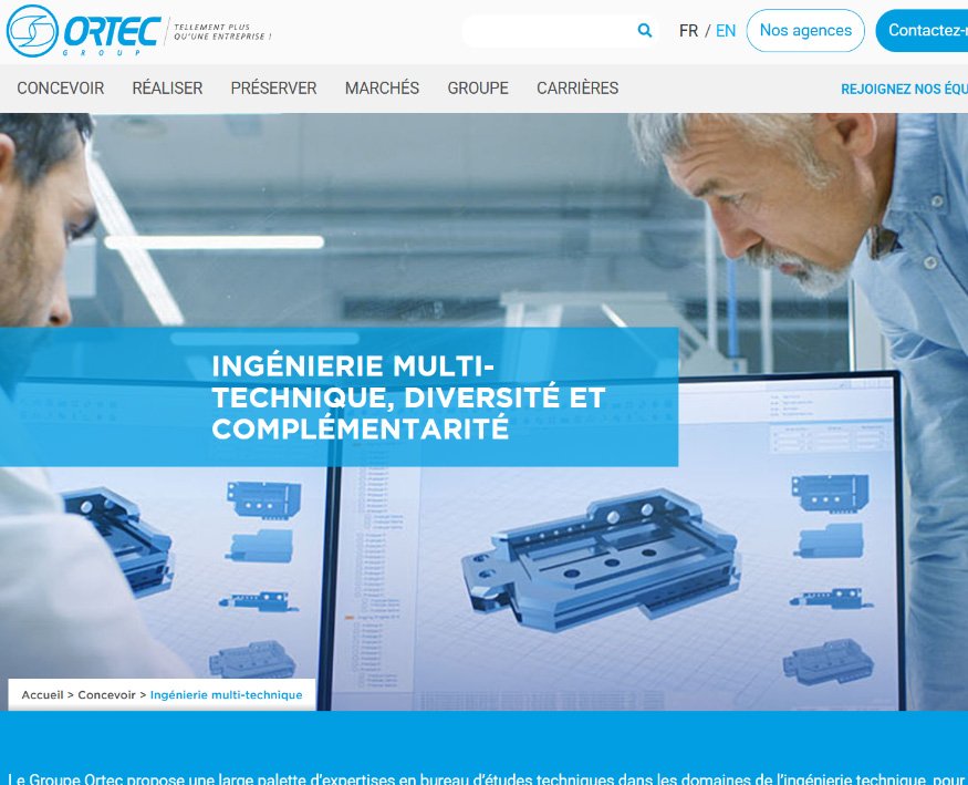 Site web institutionnel Groupe Ortec