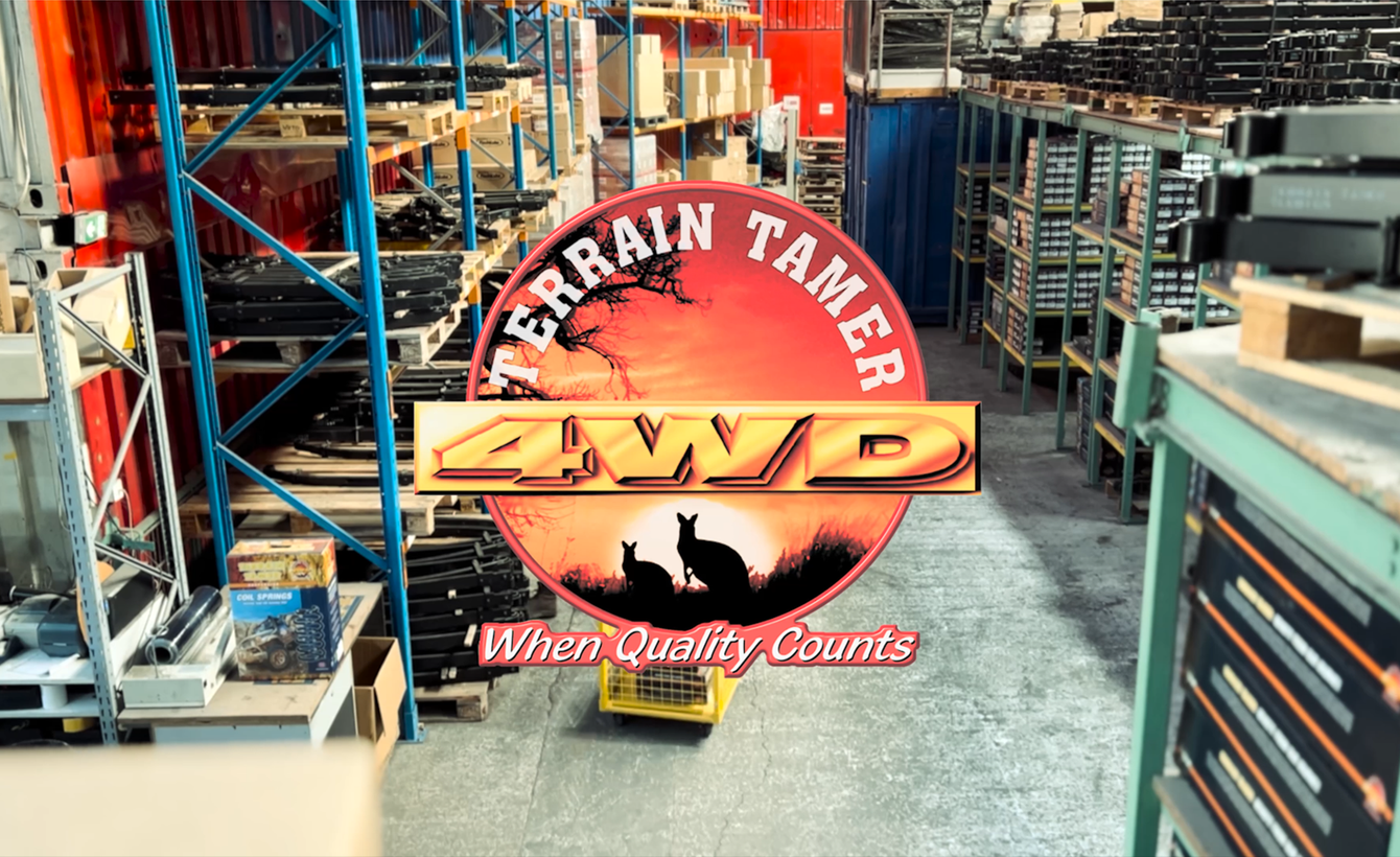 Terrain Tamer Title on a warehouse background